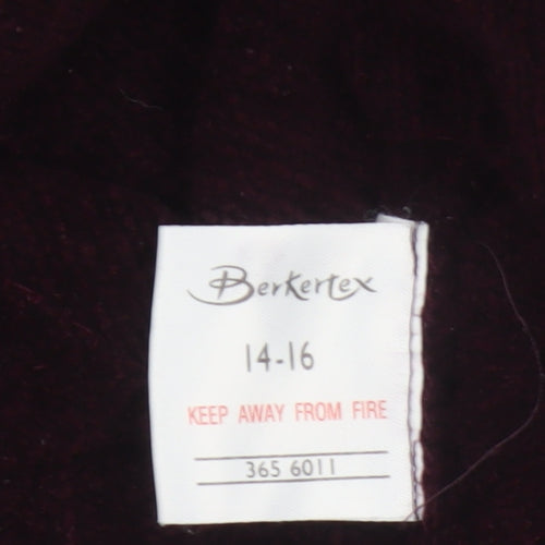 Berkertex Women Purple Size 16 Rib Knit Raglan Sleeve Pullover Jumper