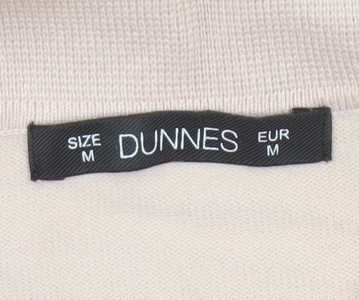 Dunnes Women Pink M Knit Polo Top Short Sleeve Contrast Trim