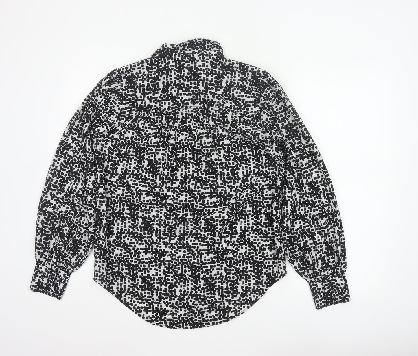 Next Women Black White Animal Print Button-Up Blouse UK 10