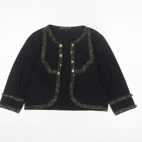 Marks and Spencer Women's Black UK 12 Military Gold Trim Jacket