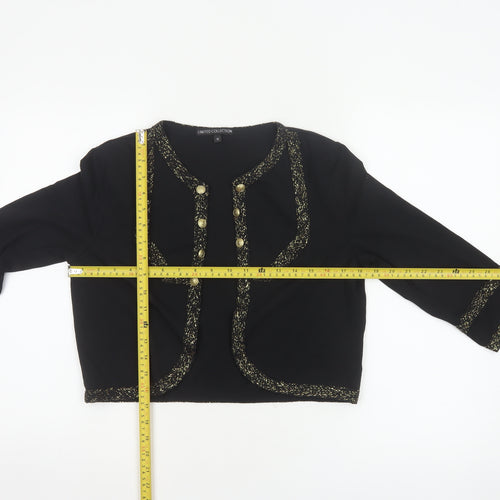 Marks and Spencer Women's Black UK 12 Military Gold Trim Jacket