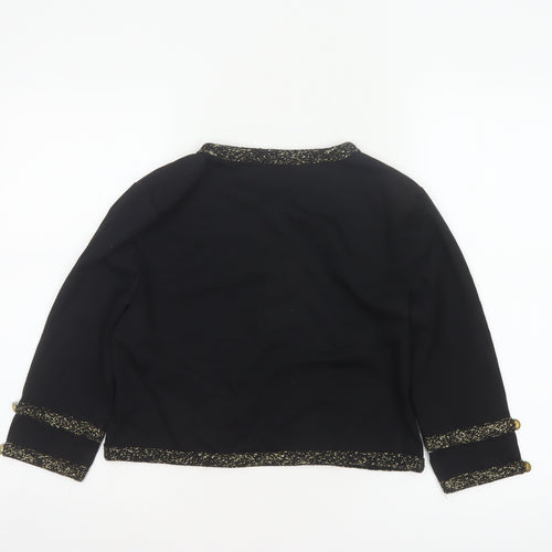 Marks and Spencer Women's Black UK 12 Military Gold Trim Jacket