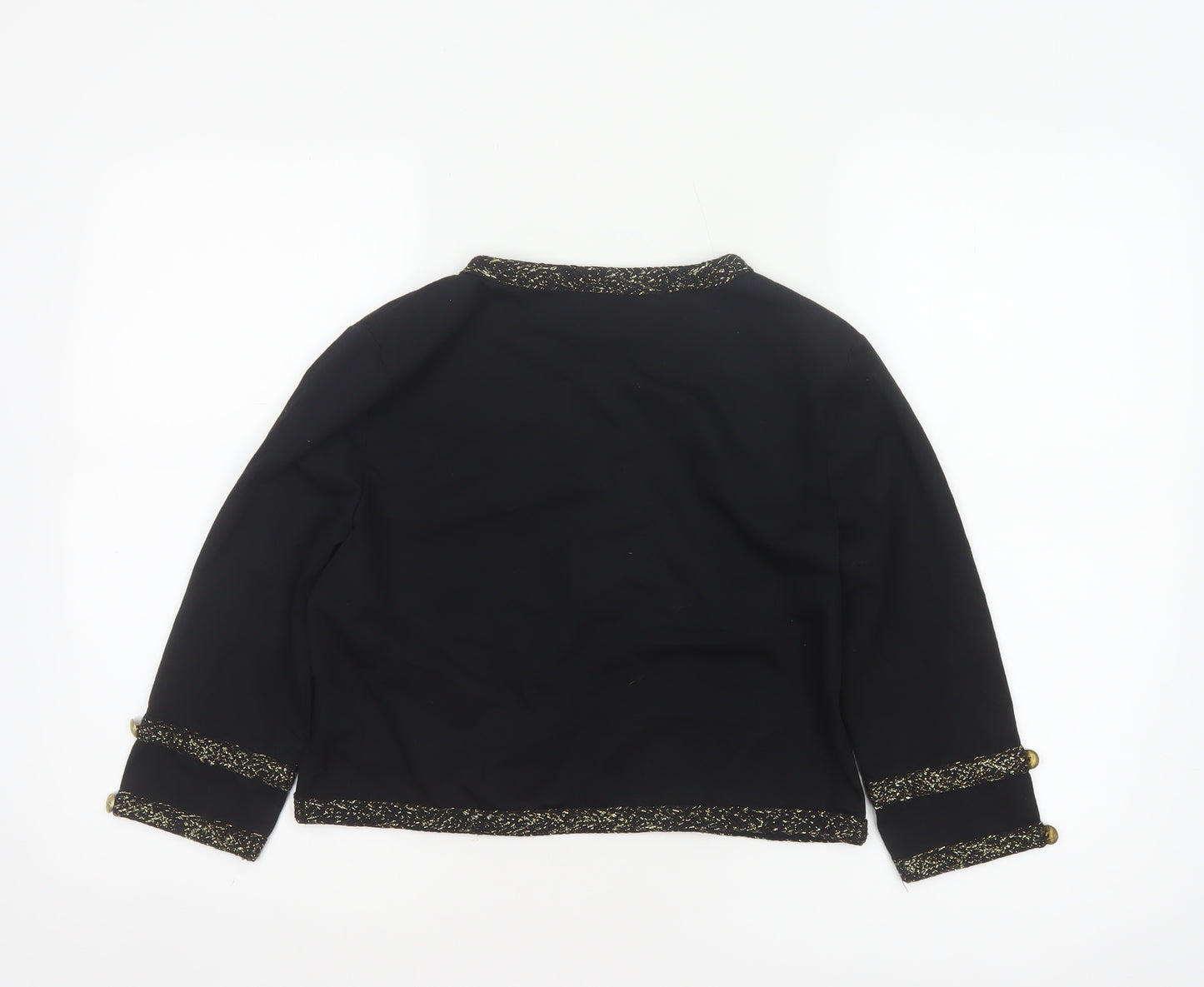 Marks and Spencer Women's Black UK 12 Military Gold Trim Jacket