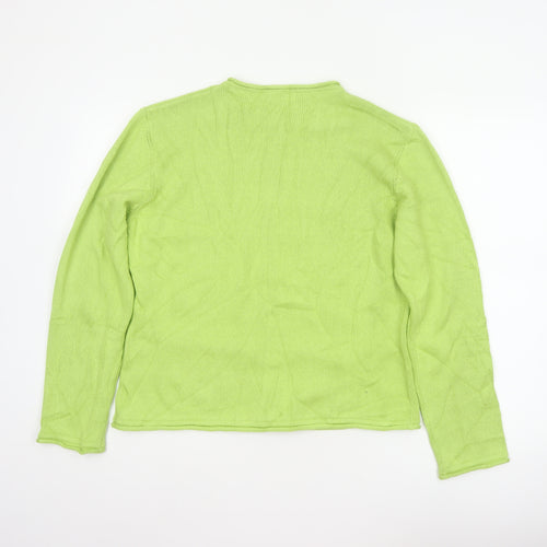 Per Una Women Green UK 18 Button Front Knit Cardigan Pockets