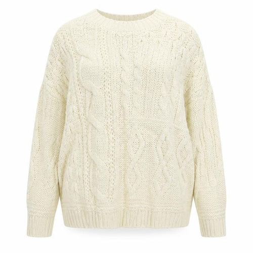JD Williams Women Ivory Size 20 Cable Knit Crew Neck Jumper New