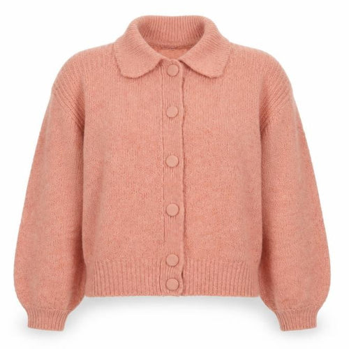 Next Women Pink Button Collared Balloon Sleeve Knit Cardigan UK 12