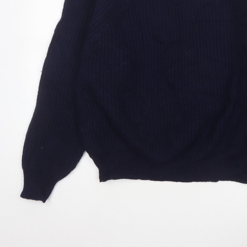 Hornes Women Blue M Chunky Knit Raglan Crew Neck Jumper