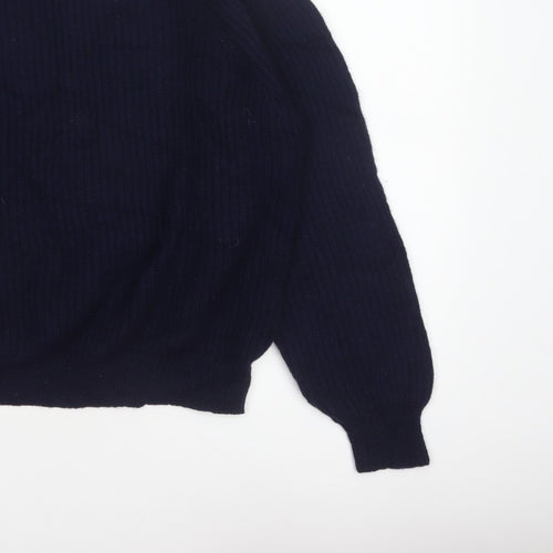 Hornes Women Blue M Chunky Knit Raglan Crew Neck Jumper