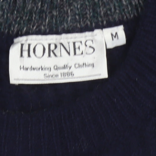 Hornes Women Blue M Chunky Knit Raglan Crew Neck Jumper