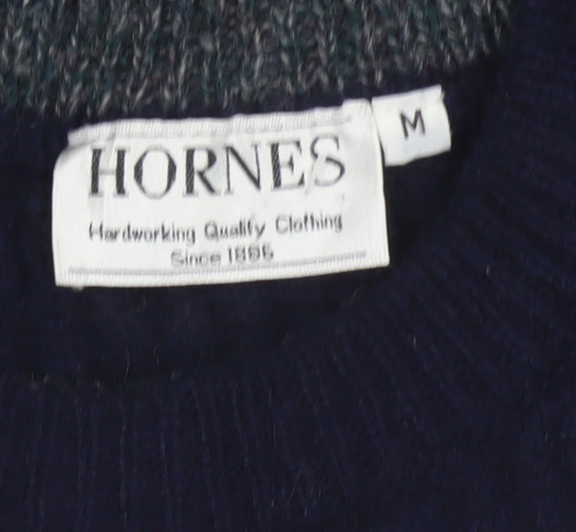 Hornes Women Blue M Chunky Knit Raglan Crew Neck Jumper