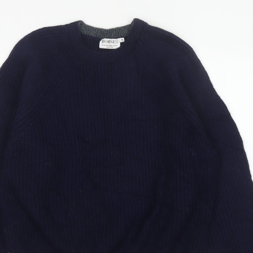 Hornes Women Blue M Chunky Knit Raglan Crew Neck Jumper