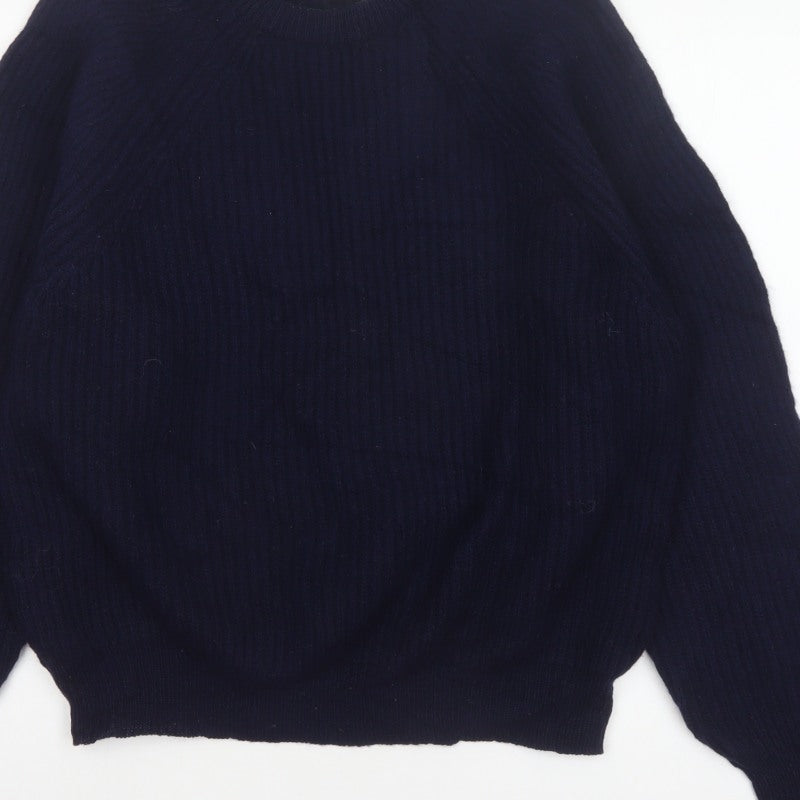 Hornes Women Blue M Chunky Knit Raglan Crew Neck Jumper