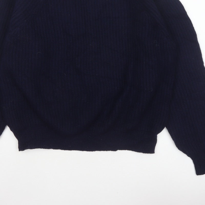 Hornes Women Blue M Chunky Knit Raglan Crew Neck Jumper