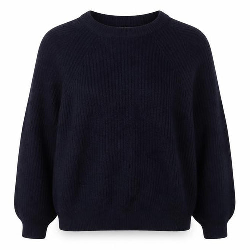 Hornes Women Blue M Chunky Knit Raglan Crew Neck Jumper