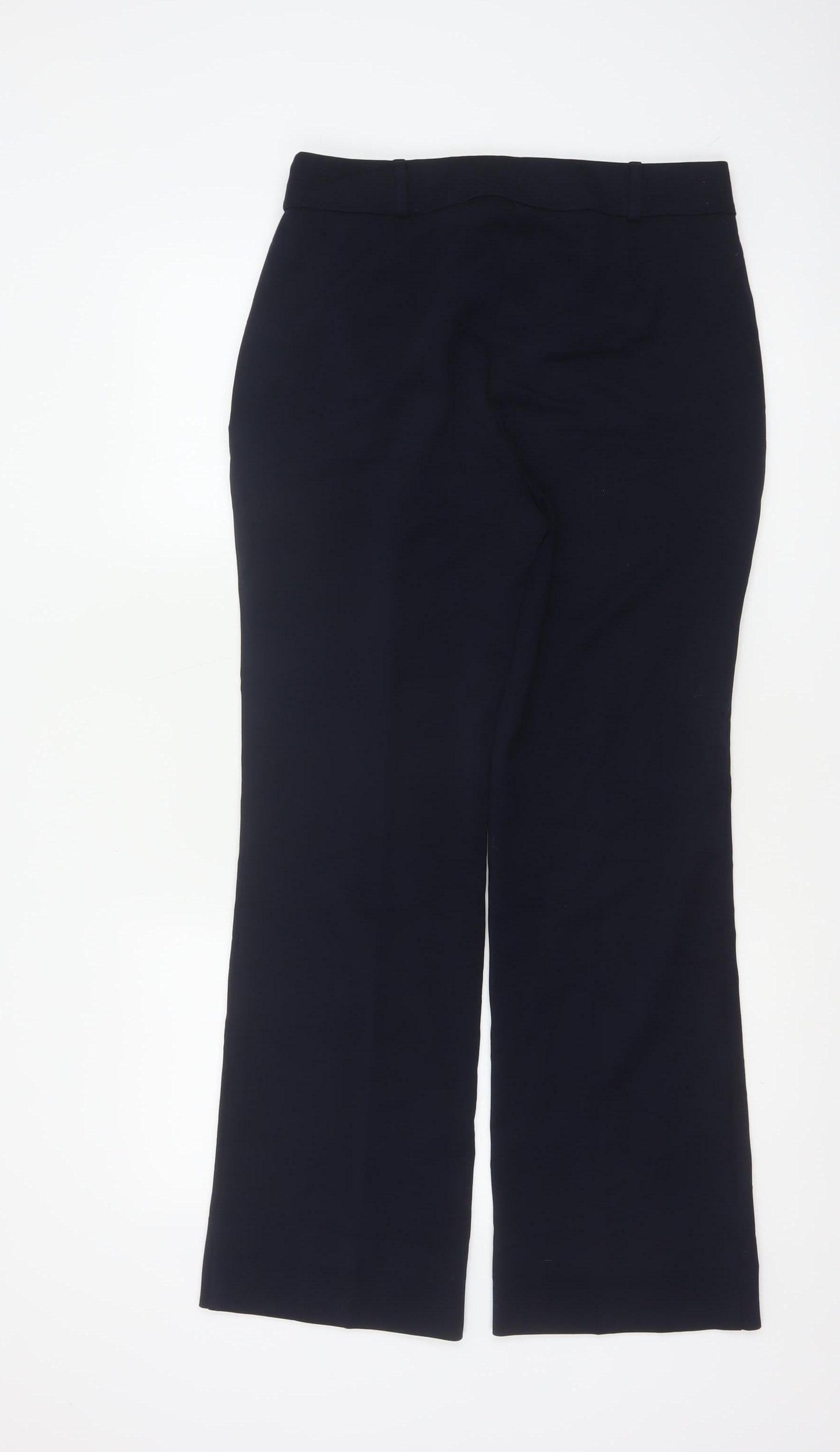 Marks and Spencer Women Navy UK 10 Long Flared Tailored Trousers