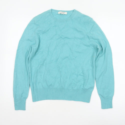 Autograph Women Blue UK 12 Pure Cashmere Crew Neck Pullover Jumper