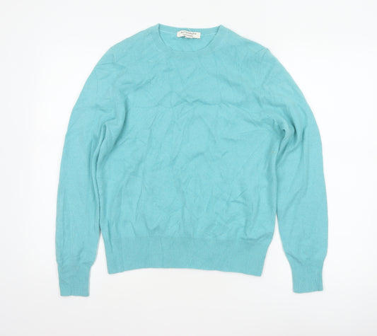 Autograph Women Blue UK 12 Pure Cashmere Crew Neck Pullover Jumper
