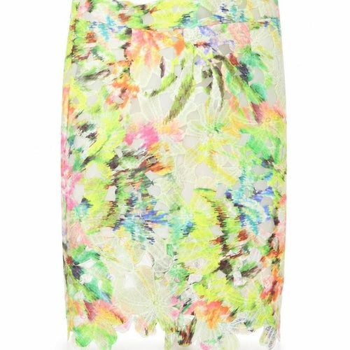Opus London Women Multicoloured UK 10 Floral Lace Pencil Midi Skirt