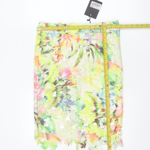 Opus London Women Multicoloured UK 10 Floral Lace Pencil Midi Skirt