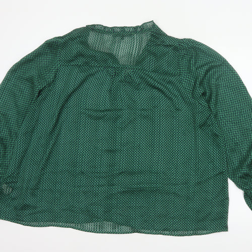 Next Women’s Green Check Sheer Ruffle Blouse Size 22 Plus