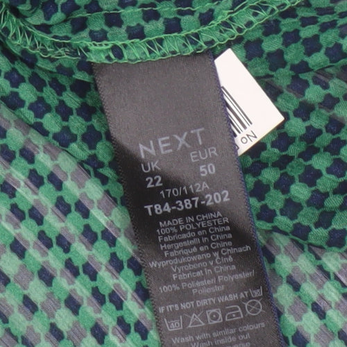 Next Women’s Green Check Sheer Ruffle Blouse Size 22 Plus