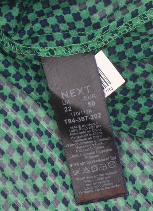 Next Women’s Green Check Sheer Ruffle Blouse Size 22 Plus