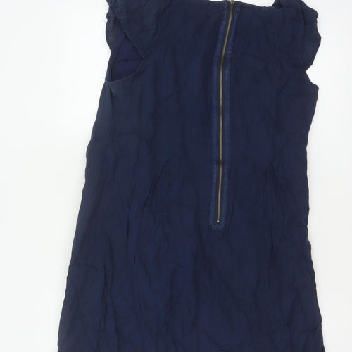 Noa Noa Women’s Blue XL Knee Length Shift Dress Ruffle Cap Sleeves