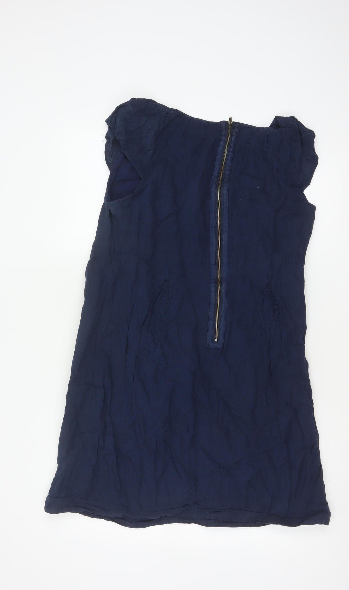 Noa Noa Women’s Blue XL Knee Length Shift Dress Ruffle Cap Sleeves