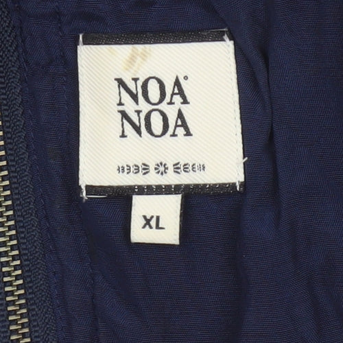 Noa Noa Women’s Blue XL Knee Length Shift Dress Ruffle Cap Sleeves