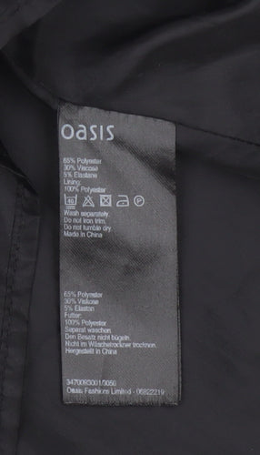 Oasis Women Black UK 8 Fit & Flare Knee Length Zip Pocket Dress