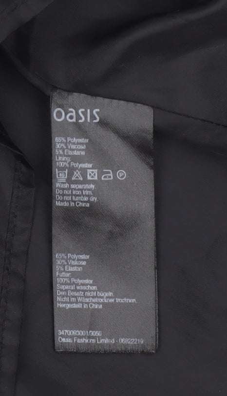 Oasis Women Black UK 8 Fit & Flare Knee Length Zip Pocket Dress