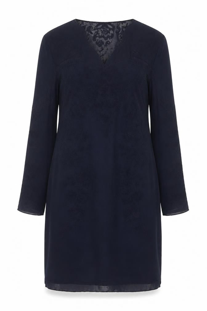 Joe Browns Women Blue UK 12 Sheath Dress Floral Lace V-Neck