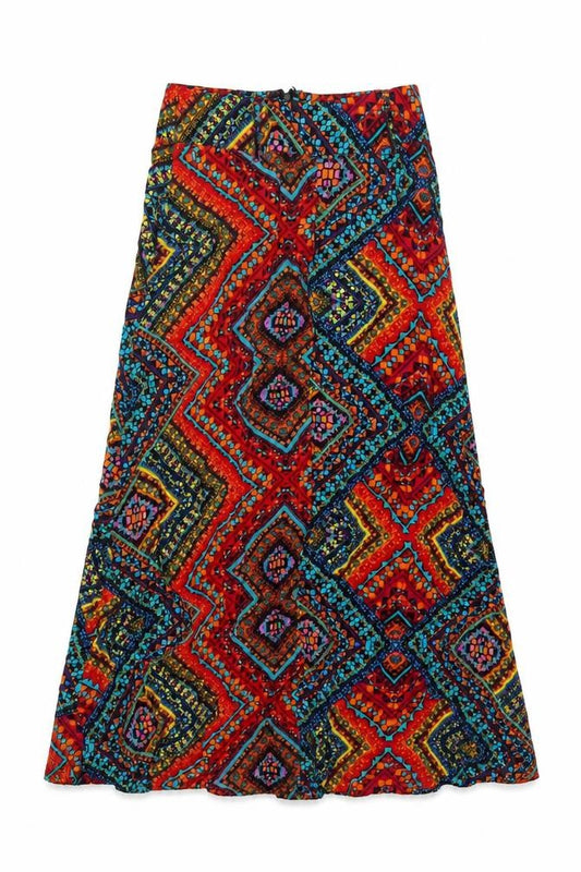 Apricot Women’s Multicoloured UK 8 Aztec Geometric Flare Midi Skirt