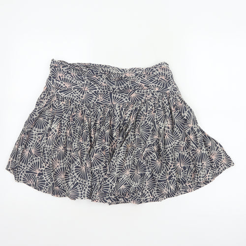 French Connection Women Blue Floral Cotton Skater Mini Skirt UK 10