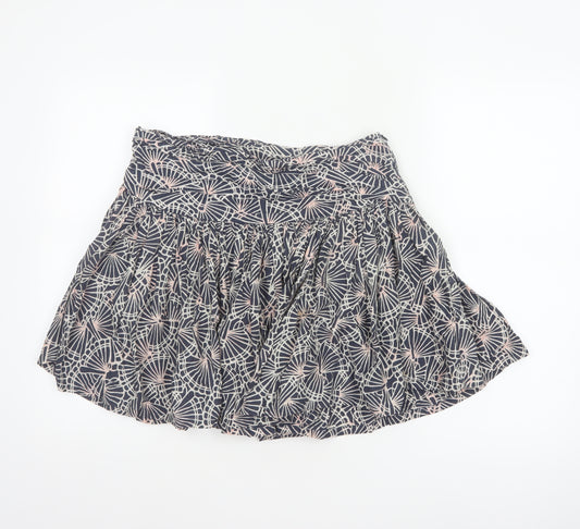 French Connection Women Blue Floral Cotton Skater Mini Skirt UK 10
