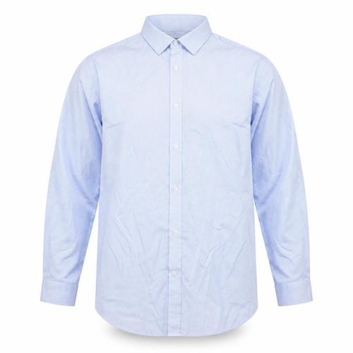 Marks and Spencer Men's Blue 19in Regular Fit Non-Iron Striped Shirt