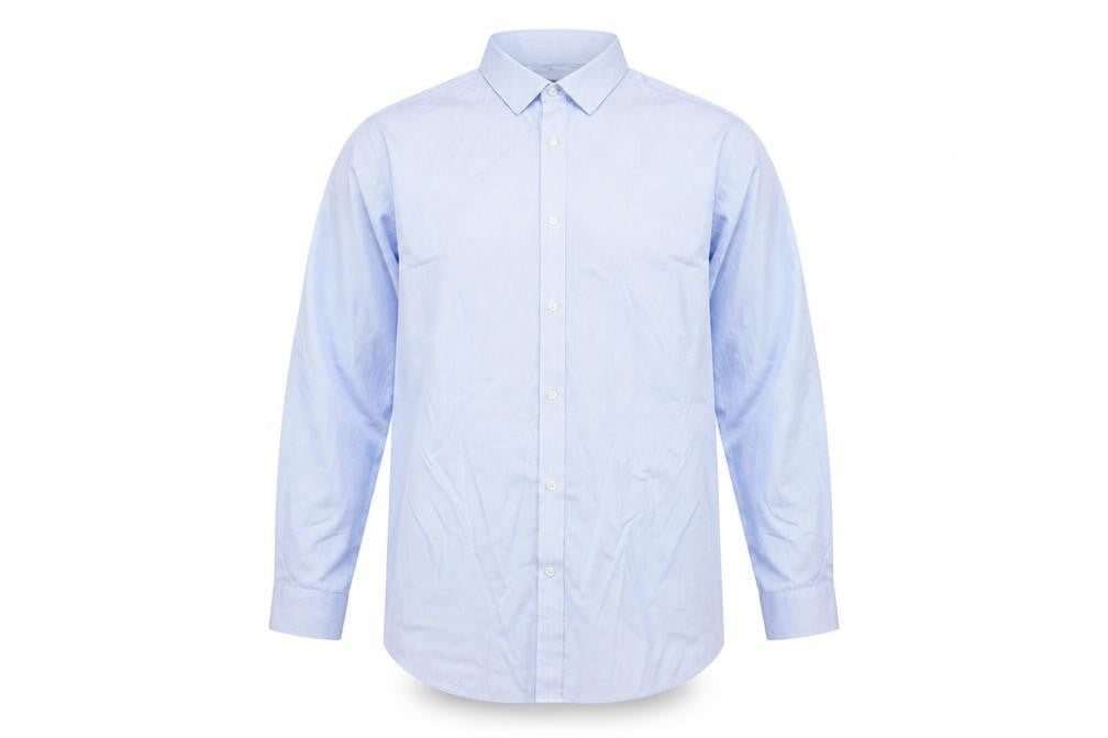 Marks and Spencer Men's Blue 19in Regular Fit Non-Iron Striped Shirt