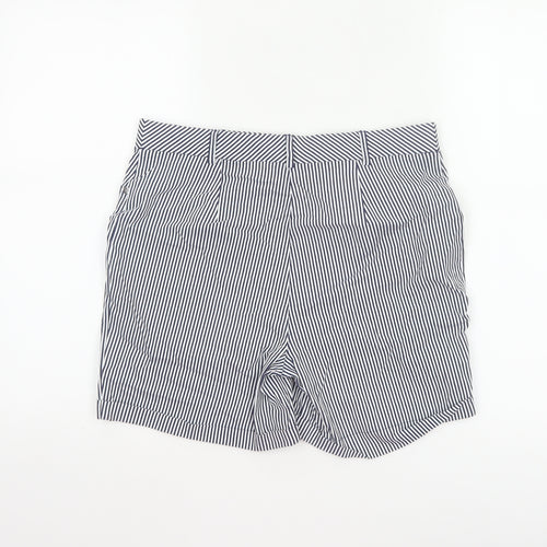 Roman Women Blue White Striped High Rise Shorts UK 12 Viscose