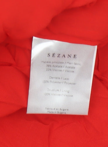 Sézane Women Red UK 8 Fit & Flare Lace Backless Wedding Dress