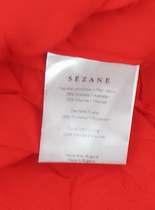 Sézane Women Red UK 8 Fit & Flare Lace Backless Wedding Dress