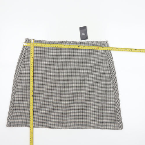 M&S Collection Women Black White Check Pencil Skirt UK 16 Lined