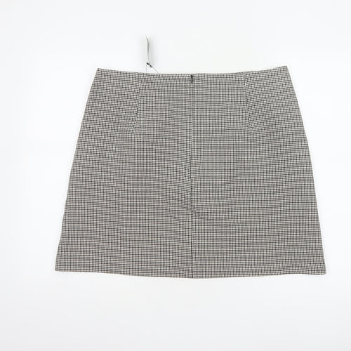 M&S Collection Women Black White Check Pencil Skirt UK 16 Lined