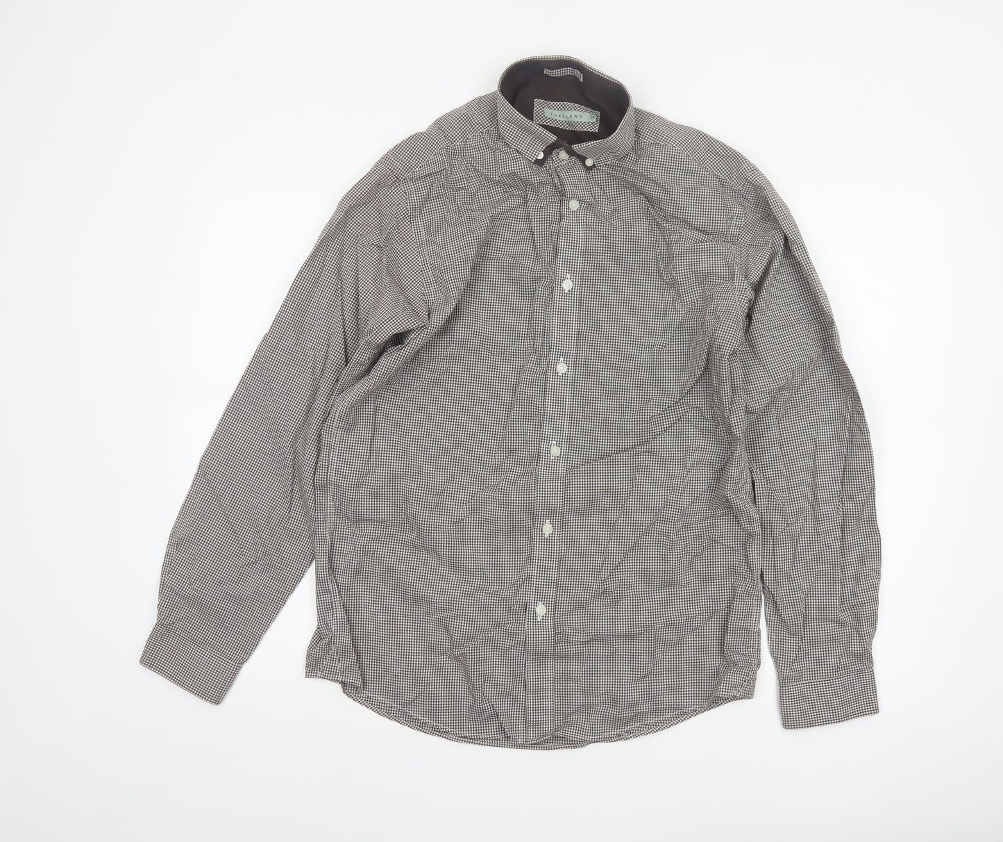 Lakeland Men’s Brown Check Cotton Button-Down Long Sleeve Shirt M