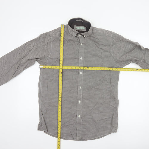 Lakeland Men’s Brown Check Cotton Button-Down Long Sleeve Shirt M