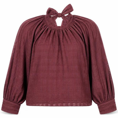 Nobody's Child Women Red UK 10 Bow Tie V-Neck Balloon Sleeve Blouse