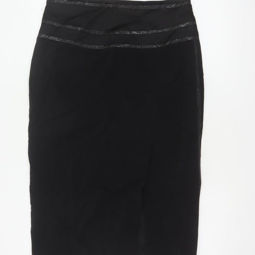 Karen Millen Women Black UK 14 Wool Pencil Knee Length Skirt