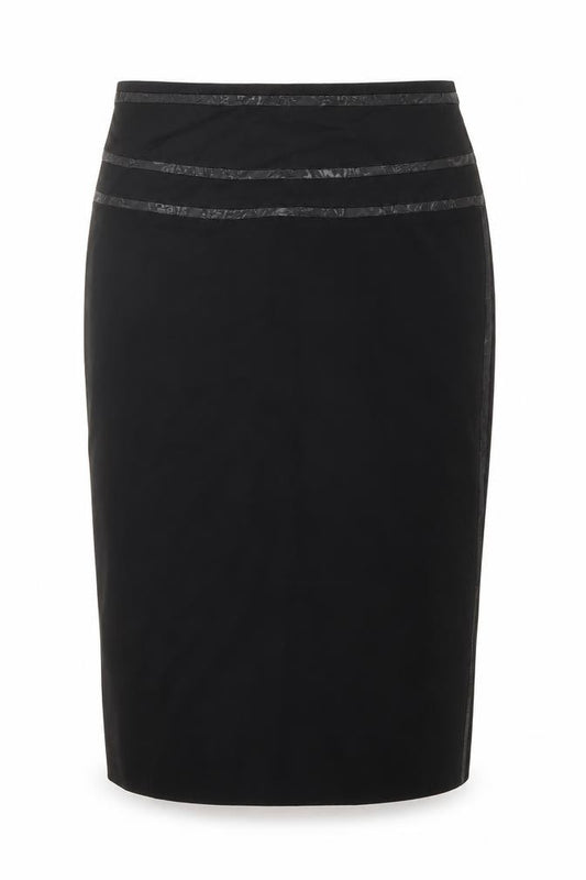 Karen Millen Women Black UK 14 Wool Pencil Knee Length Skirt