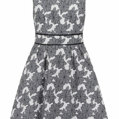 Coast Women Grey Floral A-Line Knee Length Dress UK 12 Sleeveless