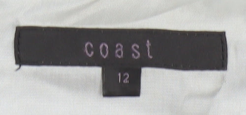 Coast Women Grey Floral A-Line Knee Length Dress UK 12 Sleeveless