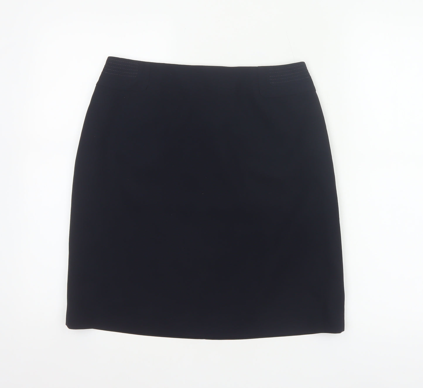 Hobbs Women Black UK 10 Straight Pencil Knee Length Lined Skirt